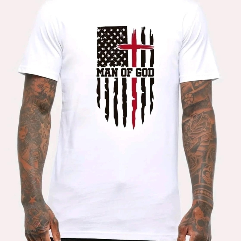 White 'Man of God' Graphic T-Shirt